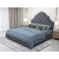 Tufted Suede Fabric Upholstered Low Profile Standard Bed